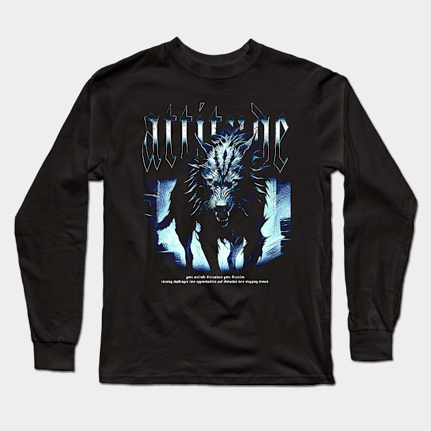 Attitude Hell Hound Streetwear Designs Long Sleeve T-Shirt by Snoobdesignbkk